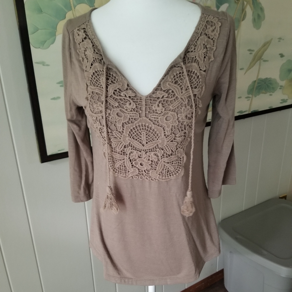 3/4 Sleeve Tan Top